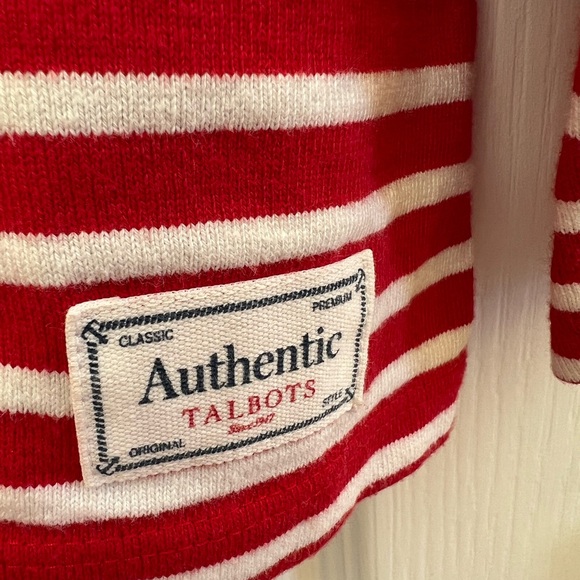 Talbots Petite Nautical Stripe Sailboat Graphic Top Red LP - Picture 5 of 5